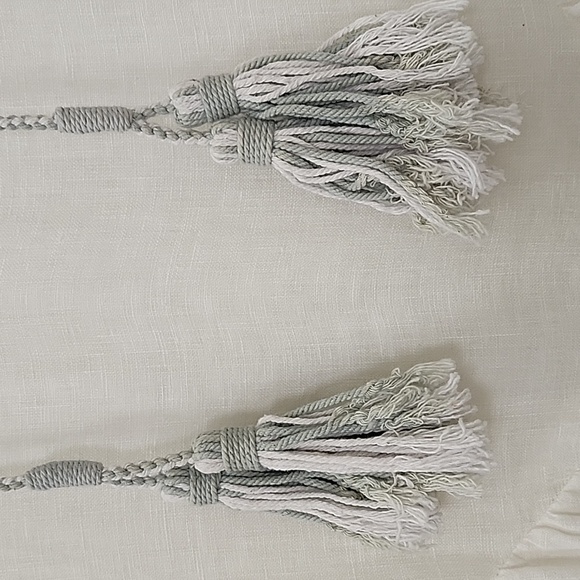 Jonny Was Pete & Greta White 100% Linen Chunky Tassel Boho Drop Waist Dress XS - Picture 7 of 16